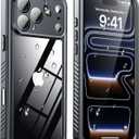 ANTSHARE for iPhone 17 Pro Max Case, IP68 Waterproof Shockproof Case, [Built-in Screen Protector] - 12 FT Military Dropproof - Full Body Heavy Duty Rugged Phone Cover 6.9 inches - Black/Clear