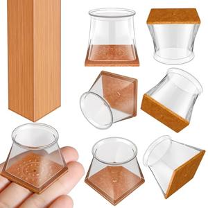 Chair Leg Floor Protectors Square, Silicone Chair Leg Protectors for Hardwood Floors, Chair Leg Caps Covers Protect Wooden Floors from Scratching 20 Pcs X-Large (Fit:1-5/8" ~ 2")