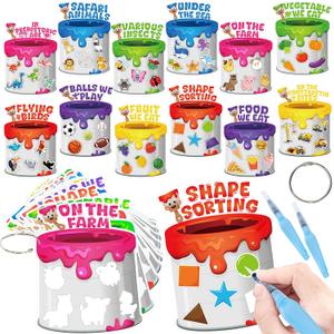 2 x Cinrobiye Water Coloring Busy Book for Toddlers – Reusable Magic Water Painting Cards, Mess Free Learning Flash Cards, Preschool Tracing & Sensory Activity for Travel