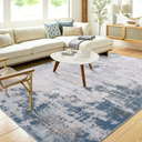 Modern Abstract Area Rug 6 x 9 Machine Washable Contemporary Carpet Foldable Stain Resistant Non-Slip Accent Rug Coffee Table Rug, Blue/Brown