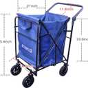 MATTAM Collapsible Basket Trucks Service Carts with Wheels for Material handling, 265 lbs Capacity21" L x 18.9" W x 35.4" H (Blue)