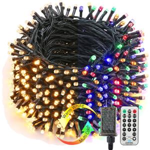Brizled Christmas String Lights, 279ft 800 LED Color Changing Christmas Lights with Remote, 11 Modes Tree Light Warm White & Multicolor Green Wire Xmas Lights Outdoor for Xmas Party Home