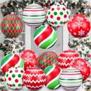 12 Pcs 12 Inch Inflatable Christmas Ball Ornaments Large Christmas Hanging Tree Ornaments Blow up PVC Christmas Balls Decorations for Xmas Porch Yard Lawn Holiday Party Decor (Small, Multicolor)