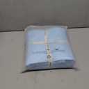 MooMee Bedding Duvet Cover Set 100% Washed Cotton Linen Like Textured Breathable Durable Soft Comfy (Heathered Light Blue, King 104"x90")