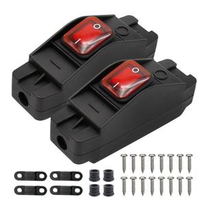 12V-250V Waterproof Inline Cord Switch Compatible with 14-Gauge and 16-Gauge Outdoor Extension Cords 2PCS