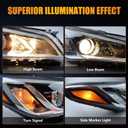 Headlights Assembly for 2015-2017 Hyundai Sonata SE/Sport/Limited/ECO, Passenger Side Halogen Headlamp with Bulbs Clear Lens Black Housing Amber Reflector, 1 PC, 92102-C2050 (Not for Hybrid)