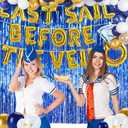 97Pcs Last Sail Before The Veil Bachelorette Decorations Nautical Bachelorette Party Decorations Diamond Ring Balloons Navy Blue Fringe Foil Curtain Beach Sailor Cruise Bridal Shower Decorations
