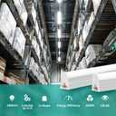 4FT LED Shop Lights (2 Pack), 2000LM 6500K Super Bright White T5 Commercial Lights, 20W Linkable Utility Integrated Single Fixture for Gym/Garage/Ceiling/Under Cabinet, Plug & Play