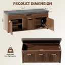 37.4" W Shoe Bench with Storage, Lift Top Entryway Bench, Walnut, 37.4"Wx14.2"Dx18.1"H