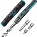 Seesii 3/8" Digital Torque Wrench, 2% Accuracy, 0220 Nm/0162 ft-lbs, LCD Display, Real-Time & Peak Modes, Preset & Data Storage, Dual Alarm, Electric Torque Wrench for Bicycle, Car, Motorcycle