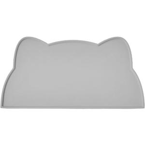 Cat Food Mat, Silicone Non Slip Dog Bowl Mat Waterproof Cat Feeding Mat Stop Food Spills and Water Messes Out to Floor Pet Food Mat (Dark Gray, 20" x 12")