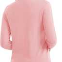 YUCOLEN Women's Cardigans Sweater Lightweight Button Down Crew Neck Long Sleeve Soft Knit Casual Cardigan (Pink, XXL)