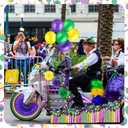 60 Pcs Brazil Carnival Party Decorations Mardi Gras Parade Golf Cart Decorations Burlap Bunting Flag Purple Green Gold Mardi Gras Tinsel Garland Golf Cart Stickers for Carnival Party Supplies Decor