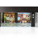 1:64 Scale Diecast Model Car Display Display Cabinet for hot Wheel Storage with LED Lights, Voice Controlled Stackable Electric Garage, 3 Replaceable Scene Parking lot Background Models((Orange)