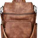 Anti-Theft Backpack Purse for Women, Convertible 3-in-1 Vegan Leather Backpack with Hidden Zipper, Adjustable Shoulder & Crossbody Bag for Travel and Daily Commute