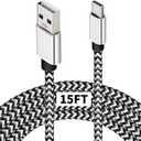 DEEGO Type C Charger Cable,15FT Long USB A to C Cable Compatible with Google Pixel 4 XL,Samsung S10 S9 Plus S8, Galaxy Note 10, LG V30, Braided Charging Fits Nintendo Switch MacBook Wall Charger