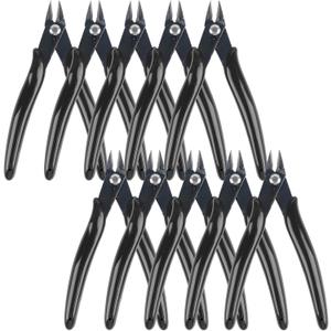 10 Pack Micro Wire Cutters, 5 Inches Flush Cutters Pliers, Diagonal Side Cutters Nippers, Zip Tie Sprue Cutter for Electronics, Plastic Models, Jewelry (Black)