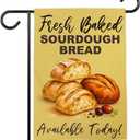 TODOLIA (12"x18") Fresh Baked Sourdough Bread Available Garden Flag Double Sided, Self Serve Farm Stand Outdoor Decoration Yard House Porch Patio, Farmer Baker Gift For Family, Friends (no flagpole)