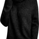 HOTYD Turtleneck Sweater Women Long Sleeve Loose Fit Casual Pullover Sweaters Trendy Cozy Knit Winter Fall Sweaters for Women (Large, Black)