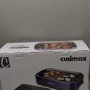 Indoor Grill, CUSIMAX Smokeless Grill Indoor, 1500W Electric Grill Griddle Korean BBQ with LED Smart Display & Tempered Glass Lid, Non-stick Removable Grill Plate & Griddle Plate, Black