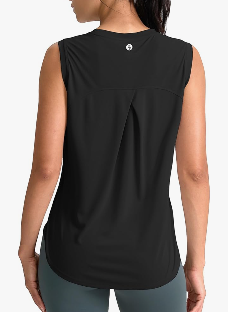 SANTINY Women's Sleeveless Workout Tops Breathable Lightweight Active Tennis Yoga Shirts Athletic Running Tank Tops for Women XL
