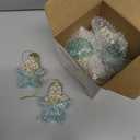 Leinuosen 6 Pcs Coastal Christmas Tree Ornaments Nautical Beach Ocean Blue and Silver Christmas Ornaments Tree Decorations Glass Starfish Conchs Seashell Sea Hanging Decorations for Xmas Party Decor