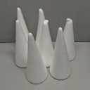 Crafjie Foam Cones for DIY Arts and Crafts (3.75 x 9.7 in, 7 Pack), White Polystyrene Foam Cones Christmas Tree Craft Supplies, for DIY Home Craft Project, Christmas Tree, Table Centerpiece