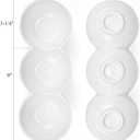 Yesland 3-Compartment Porcelain Appetizer Serving Tray - Set of 4 - White 10 Oz Triplet Bowl, Bowl Set, Perfect for Snacks, Dips, Condiments