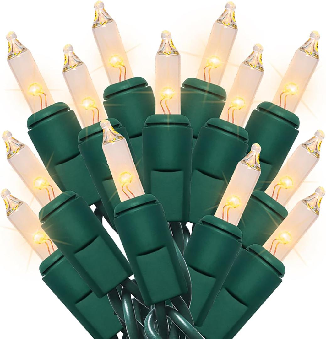 MULTI-SPARKING New Upgraded White Christmas Lights - 35 Count Classic Clear Mini String Lights with LED Bulbs for Tree, Crafts, Indoor and Outdoor Use, UL Certified, Connectable, 8.5 Feet Green Wire