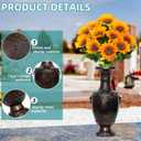 Memorial Grave Vase with Ground Spikes,Cemetery Vase, Headstones Flower Holder, Vases for Artificial Flowers for Grave Markers Cemetery Decorations (1, Bronze)