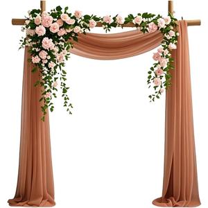 Russet Chiffon Fabric 6.7 Yards - Wedding Arch Draping Fabric 29" x 20ft Russet Sheer Curtains Wedding Decorations for Ceremony Backdrop