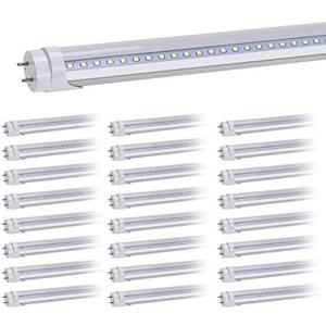 T8 LED Replacement, HouLight 25-Pack, 18W 4-Foot T8 LED Light Tube, 6000K, Daylight, Transparent Cover, Super Bright White, Double End Power (25 Count (Pack of 1), Clear Cover)