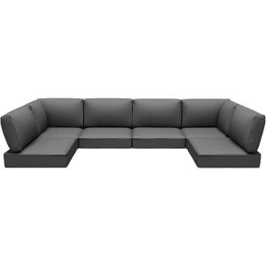 Outdoor Replacement Cushions for Patio Furniture,Water-Resistant Sofa Cushion for Rattan Wicker Sectional Patio Conversation Sets,14-Piece Outdoor Couch Cushion, Grey