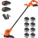 MAXLANDER Cordless Weed Wacker 10 inch with 2 PCS 20V 2.0Ah Batteries, Weed Wacker with 1 PCS Quick Charger & 8 PCS Replacement Spool Trimmer Lines, Lightweight Weed Edger