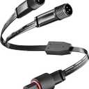Y-Splitter Extension Cable for Govee Permanent Outdoor Lights 2, Deck, Dots Lights, Y-Shaped Extension Cable (1 Female to 2 Male) Compatible with Govee H705D H705E H705F, H7067 H7068 H7069-Black