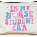 2 x In My Nursing Student Era Makeup Bag - Nurse Practitioner Graduation Gifts - Nursing Student Makeup Bag - Makeup Bag Gifts Women On Graduate -Birthday- Christmas, 7x9.8, White