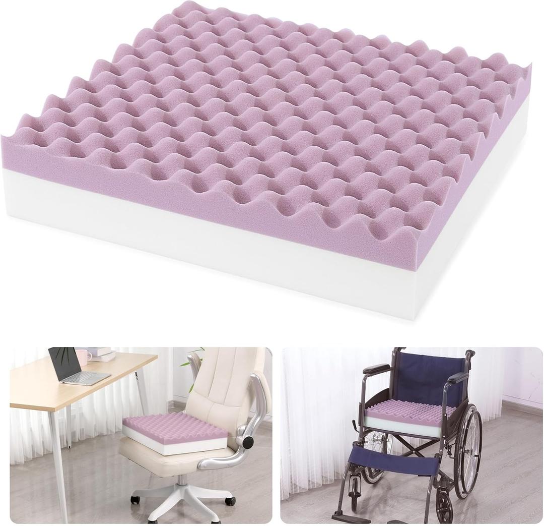 BALAPET Double-Layer Egg Foam Crate Pad, High-Density Foam Support Egg Chair Cushion to Relieve Back, Seat Cushion Chair Accessories Pad for Office Recliner Wheelchair Home Car(18x16x4in) BALAPET Double-Layer Egg Foam Crate Pad, High-Density Foam Support Egg Chair Cushion to Relieve Back, Seat Cushion Chair Accessories Pad for Office Recliner Wheelchair Home Car(18x16x4in)