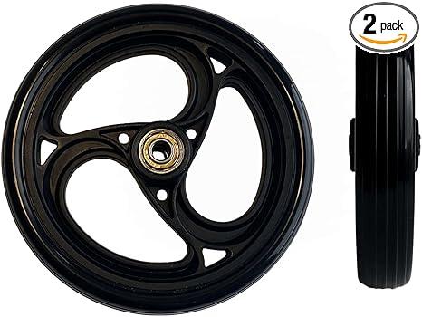 2 Pcs 6" Replacement Wheels for Rollator Walker Wheelchairs Walker Wheels Replacement Drive Rollator Wheels Parts(Black, 6 Inch)