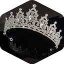 Crystal Tiaras and Crowns for Women - Wedding and Birthday Party Princess Crown Hair Accessories For Wedding, Prom, Pageant Celebration Party A3 (Silver)