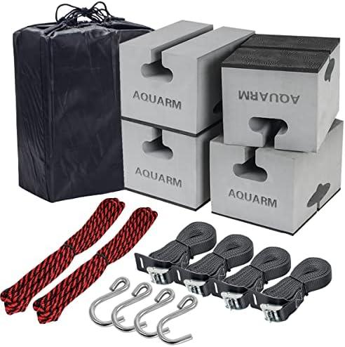 AQUARM Deluxe Canoe Foam Blocks for Roof Universal Canoe Carrier Kit Soft Canoe Pads Car Top Roof Racks Foam Pads with Tie-Downs, 6 inch