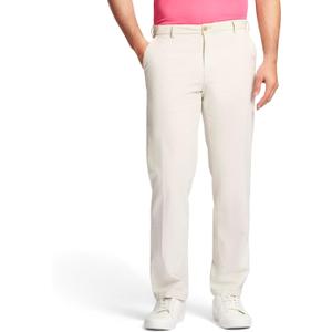Izod Men's Saltwater Stretch Flat-Front Chino Pants (32W x 34L, Silver Birch Off White)