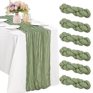 6 Pieces Sage Green 10FT Cheesecloth Table Runner Boho Gauze Fabric Table Runner Rustic Sheer Runner for Wedding Birthday Baby Shower Party Boho Table Decoration Sage Green) 6 Pieces Sage Green 10FT Cheesecloth Table Runner Boho Gauze Fabric Table Runner Rustic Sheer Runner for Wedding Birthday Baby Shower Party Boho Table Decoration Sage Green)