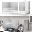 2 PCS Stove Grease Splatter Screens Guard | Range Backsplash Splatter Guard for Wall | 2 Sided Foldable Splash Shield Metal Panel Protector for Cooking, Stainless Steel, 15.7 X 15.7 X 15.7 Inches