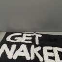 New Mungo Get Naked Bath Mat - Black Cute Bathroom Rugs with White Letters for Apartment Decor - Funny Black - Get Naked Rug for Bathroom - 31" x 20"