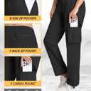 Womens Hiking Pants Lightweight Quick Dry Cargo Pants 4 Pockets Water Resistant Travel Casual Work Athletic Pant (Black, M)
