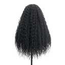 YXCHERISHAIR Curly Wigs for Black Women Natural Black Long Curly Afro Wig with Bangs Synthetic Kinky curl Hair Replacement Wigs for Cosplay and Daily (1B, 24inch)