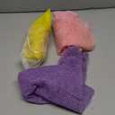 UJFQBH 3 Pieces African Bath Sponge African Net Long Net Bath Sponge Exfoliating Shower Body Scrubber Back Scrubber Skin Smoother,Great for Daily Use (Pink,Yellow,Purple)