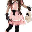 Morph Broken Doll Costume Girls - Creepy Doll Costume for Kids Girl - Scary Halloween Costumes for Girls Kids Cracked Dolls (X-Large)