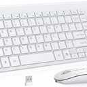 cimetech Wireless Keyboard and Mouse, [Rechargeable Mouse][Silent Scissor Switch Key][Labor-Saving Buttons]Ultra Slim Wireless Computer Keyboard and Mouse, Easy Setup for PC/Laptop/Mac/Windows - White
