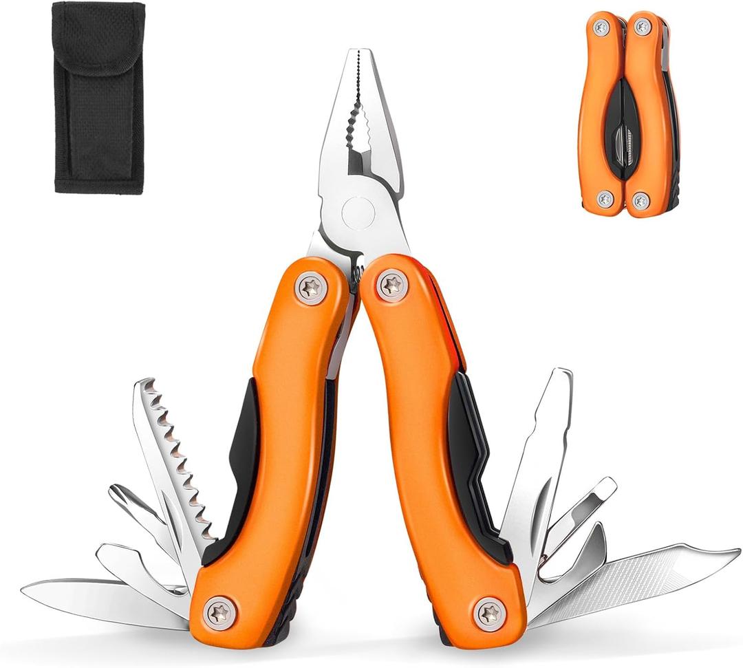14-in-1 Multitool Pliers, Portable MINI Multitool Pliers Pocket Knife Gifts for Men on Father's Day Christmas, (EDC) Pocket Multi Tools for Outdoor, Garden, Camping, Hiking